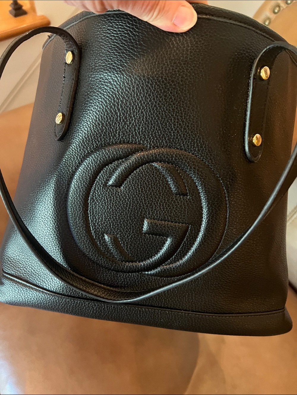 Gucci Black Leather Tote with Matching Wristlet - Picture 8 of 12